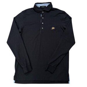 Greyson Polo Shirt Mens Size M Long Sleeve Performance Golf Stretch Blue